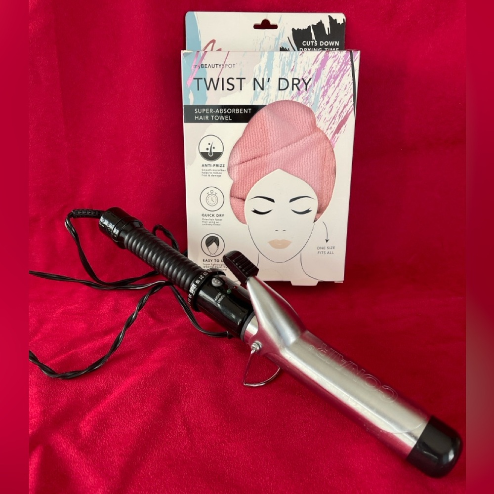 Conair Big Barrel Curling Iron plus new Turban